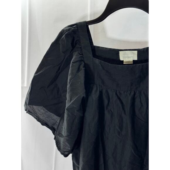 M. PATMOS Women's Black Louise Square-Neck Volume Sleeve Midi Dress SZ XS - Picture 5 of 9